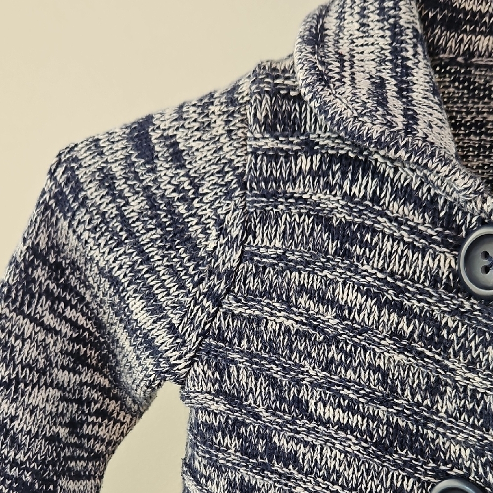 GAP Navy and White Kids Knit Button Down Sweater Jacket - Picture 5 of 7